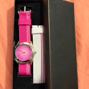 Source Unknown Pink and White Watch Set 32mm